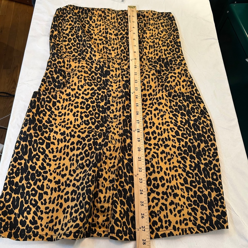 Younique Leopard Print Strapless Button Front Dre… - image 10